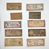 WW2 World Currency - 10 Banknotes Used During The World War 2 by The Guerrilla (Philippines 1941-1945) - The Death Sentence Money, Certificate of Authenticity and Album Included.