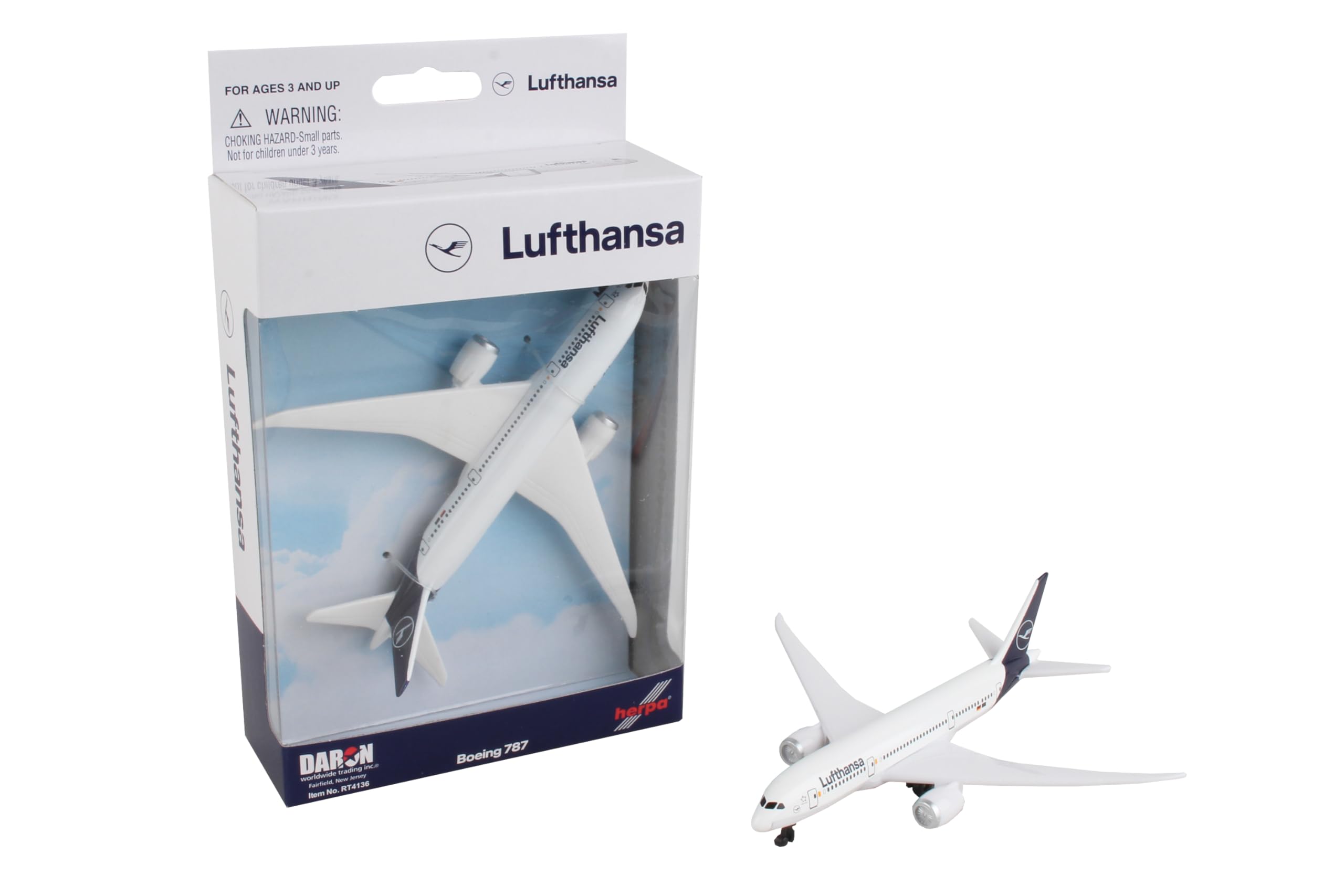 Herpa Aviation Single Airplane Lufthansa Boeing 787, Small Scale, Aeroplane Model, Toy Miniature Model - for Children from 3 Years