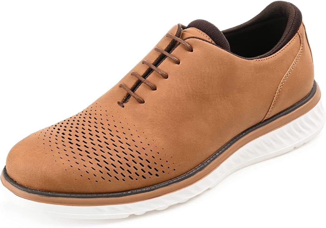 Vance Co. Mens The Demar Shoe with Soft Vegan Leather and Tru Comfort Foam Footbed, Tan, 8.5