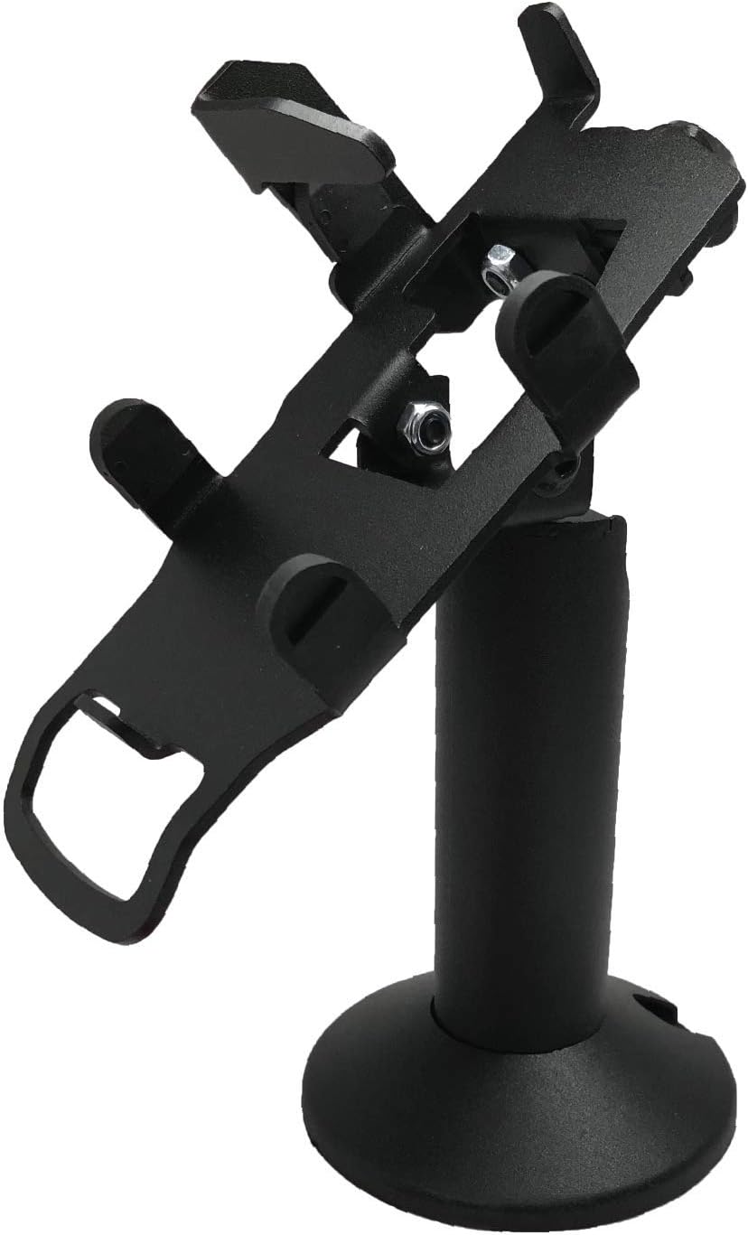 DCCStands Verifone Vx805 Key Locking 7" Swivel and Tilt Stand, Screw-in and Adhesive, Black