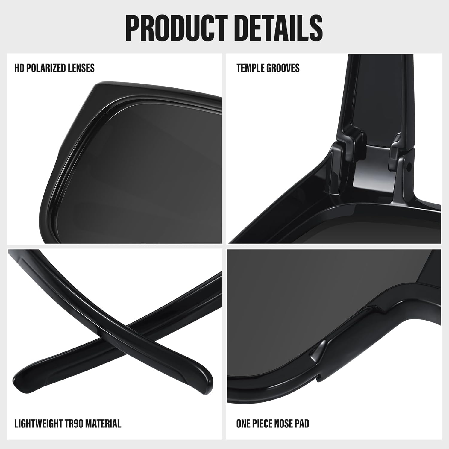 Fit Over Glasses Sunglasses for Men Polarized Sun Glasses Sports Wrap for Driving Cycling Running UV400 Protection - Image 4