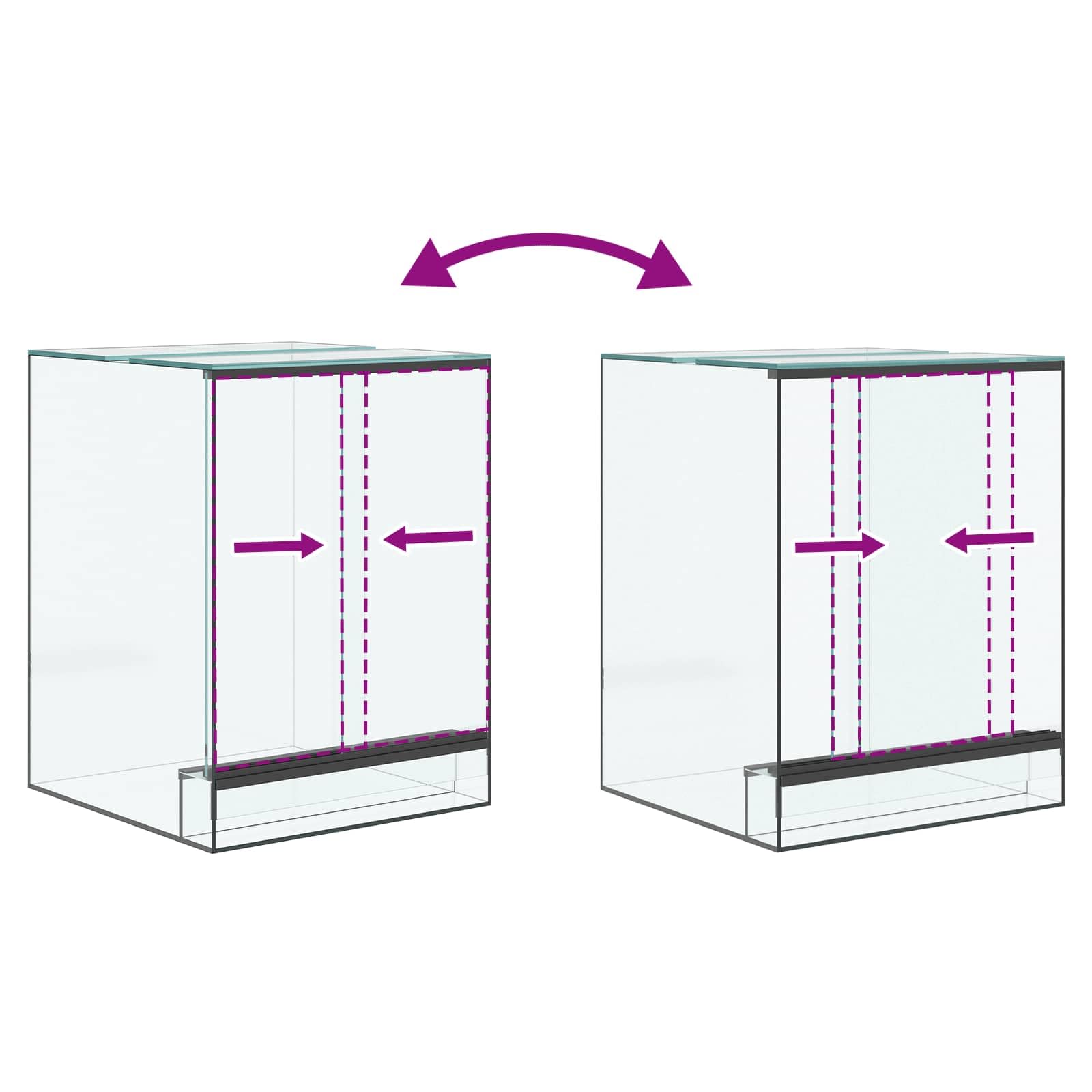 vidaXL Terrario Transparente 30 x 30 x 40 cm Cristal, Terrario de Vidrio Moderno, Refugio Resistente, hábitat 360°, hogar Transparente para Animales