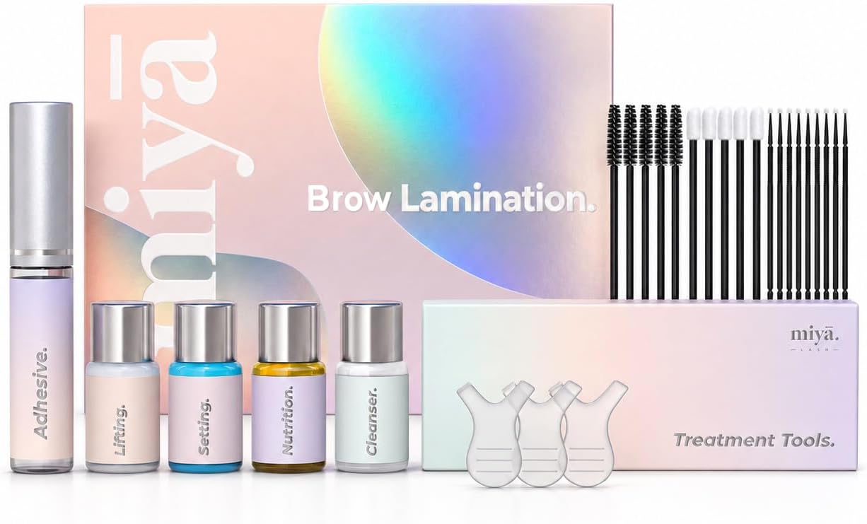 MIYA LASH Professional Eyebrow Lamination Set for the Home Salon | DIY Keratin Brow Lift Kit | Eyebrow Lifting Set | Fuller, Thicker Brows for 6 Weeks | Easy to Use