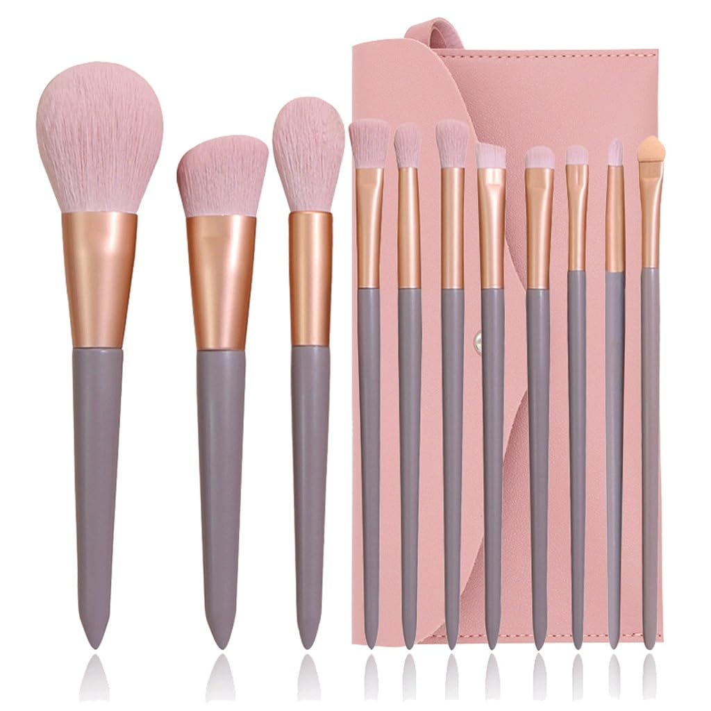 11 pieces of milk tea powder makeup brush set eye shadow complete of beauty tools