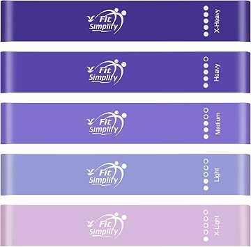 Fit Simplify Resistance Loop Exercise Bands and Fabric Resistance Hip Bands