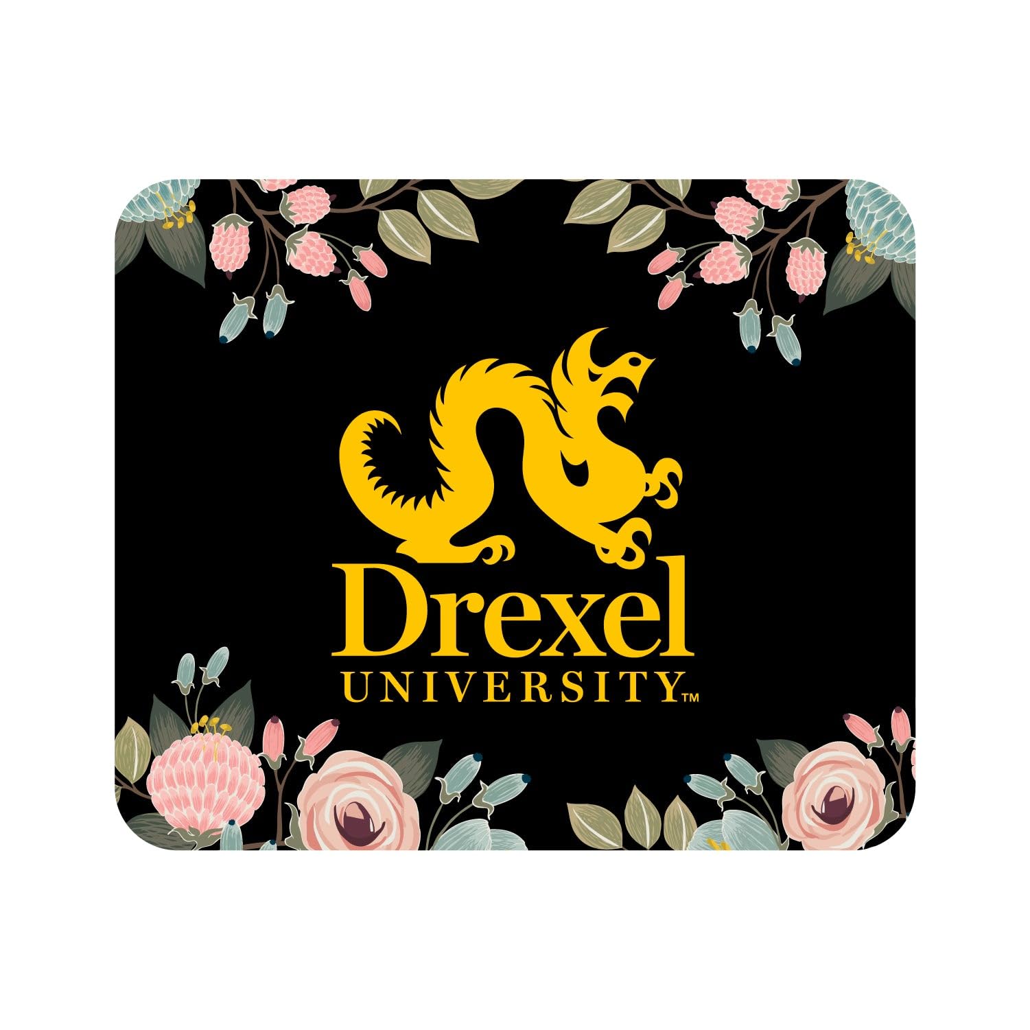 Mouse Pad, Fabric, Drexel University Standard/Floral Pink