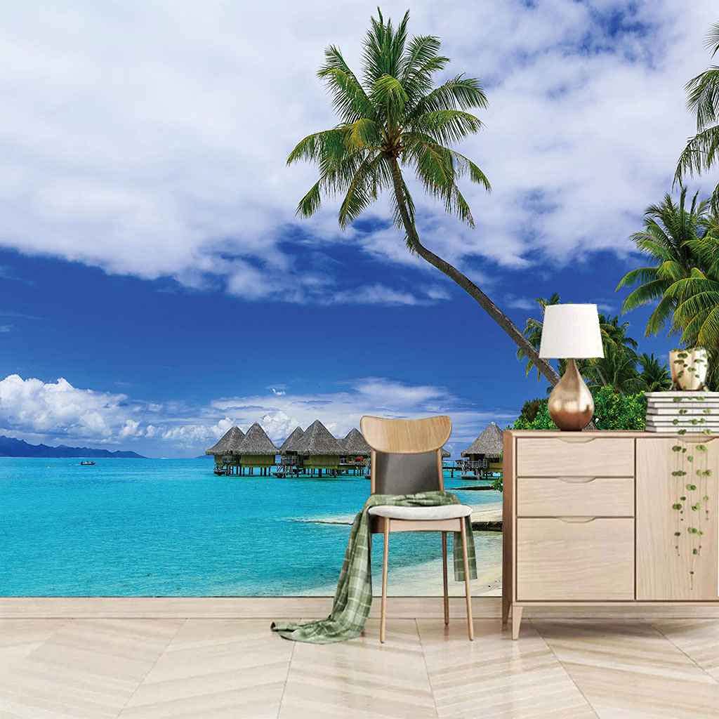Toile murales chambre haut de gamme 400x280 cm au design moderne paysage marin