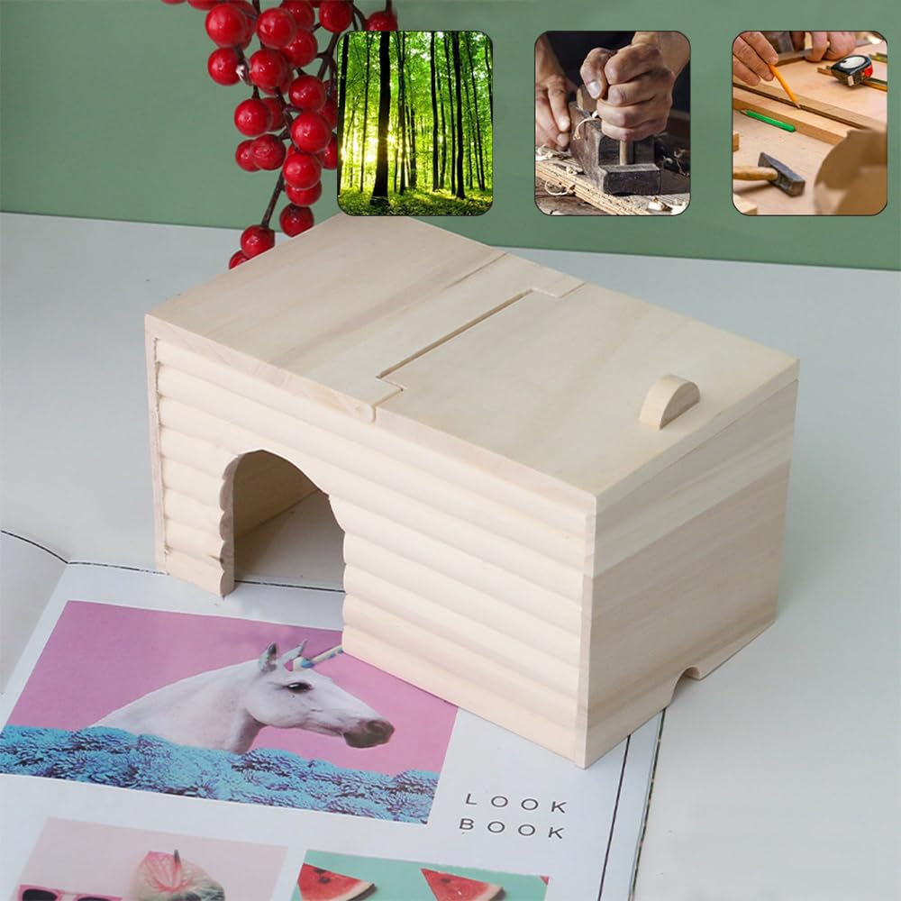 ハムスター　小動物　飼育セット　木製の家　おしゃれ　かわいい 美品】小動物 ハムスター 木製ケージ ハウス他一式飼育セット