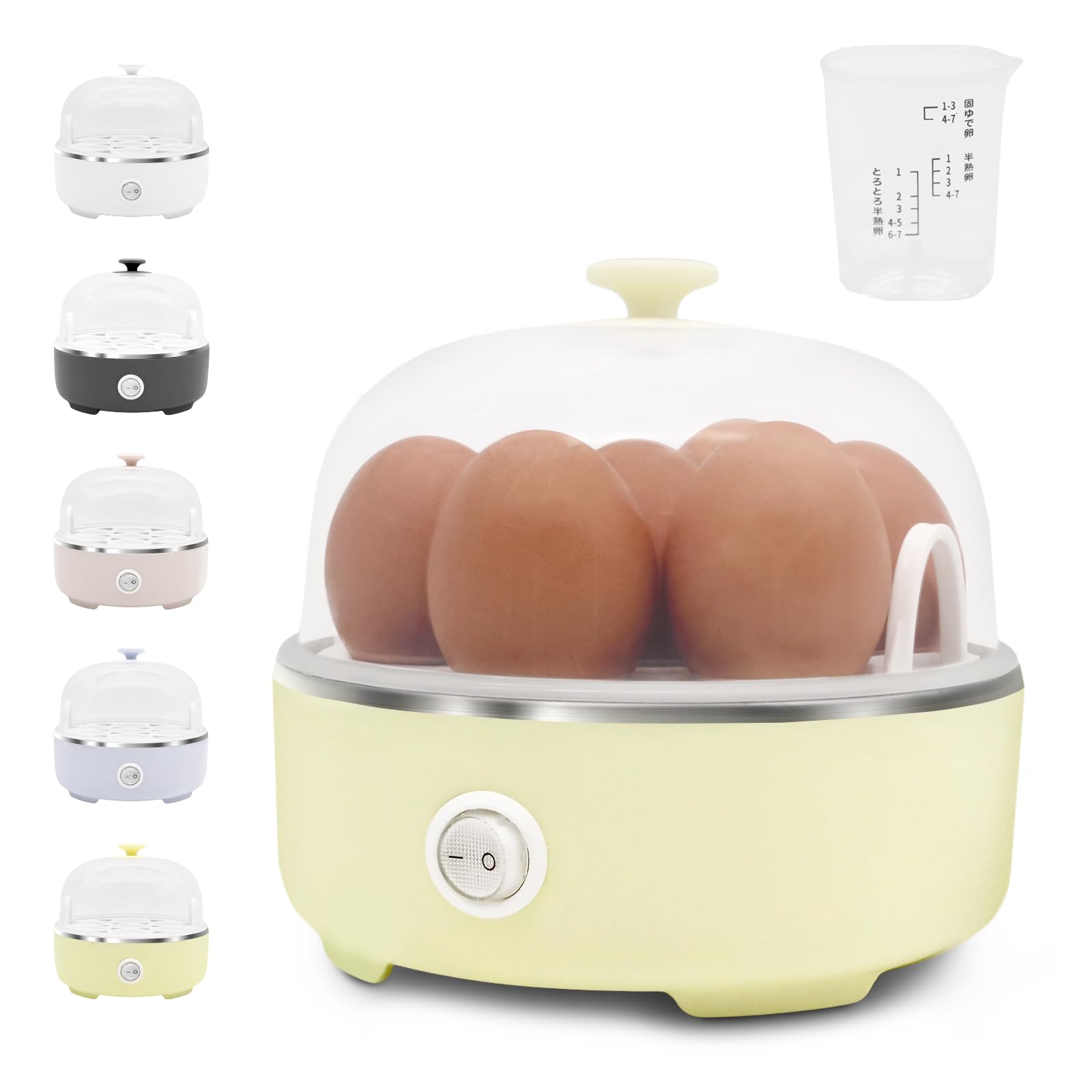 Amazon | ゆで卵メーカー 自動 最大7個 レンジ不要 固さ調節可能 電熱