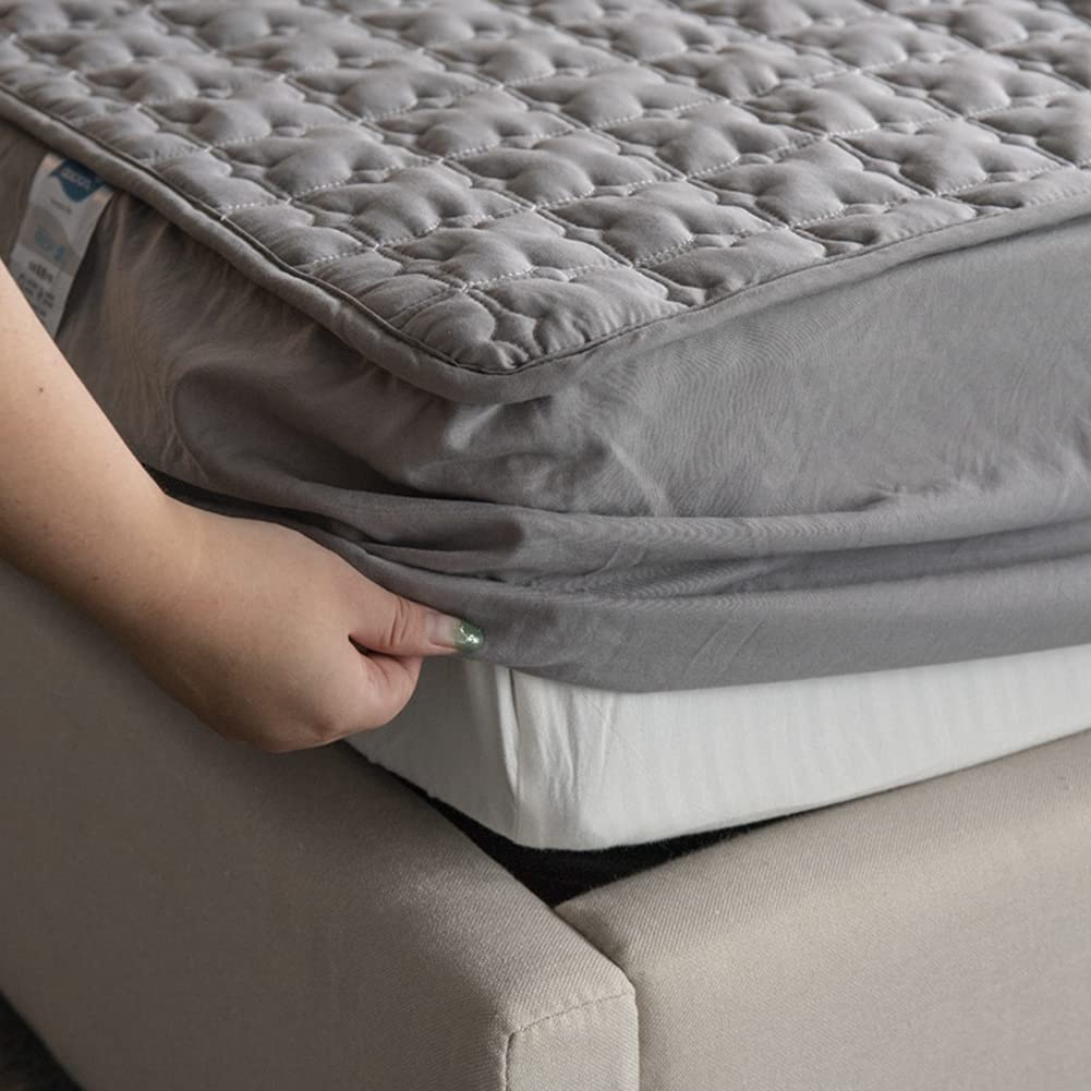 Protège Matelas, Housse Matelas Matelassé en Microfibre, Drap Housse Matelassé 25 cm de Profondeur, Doux Et Respirant, Résiste Aux Taches, Anti-Allergique,Bleu1,200x220cm