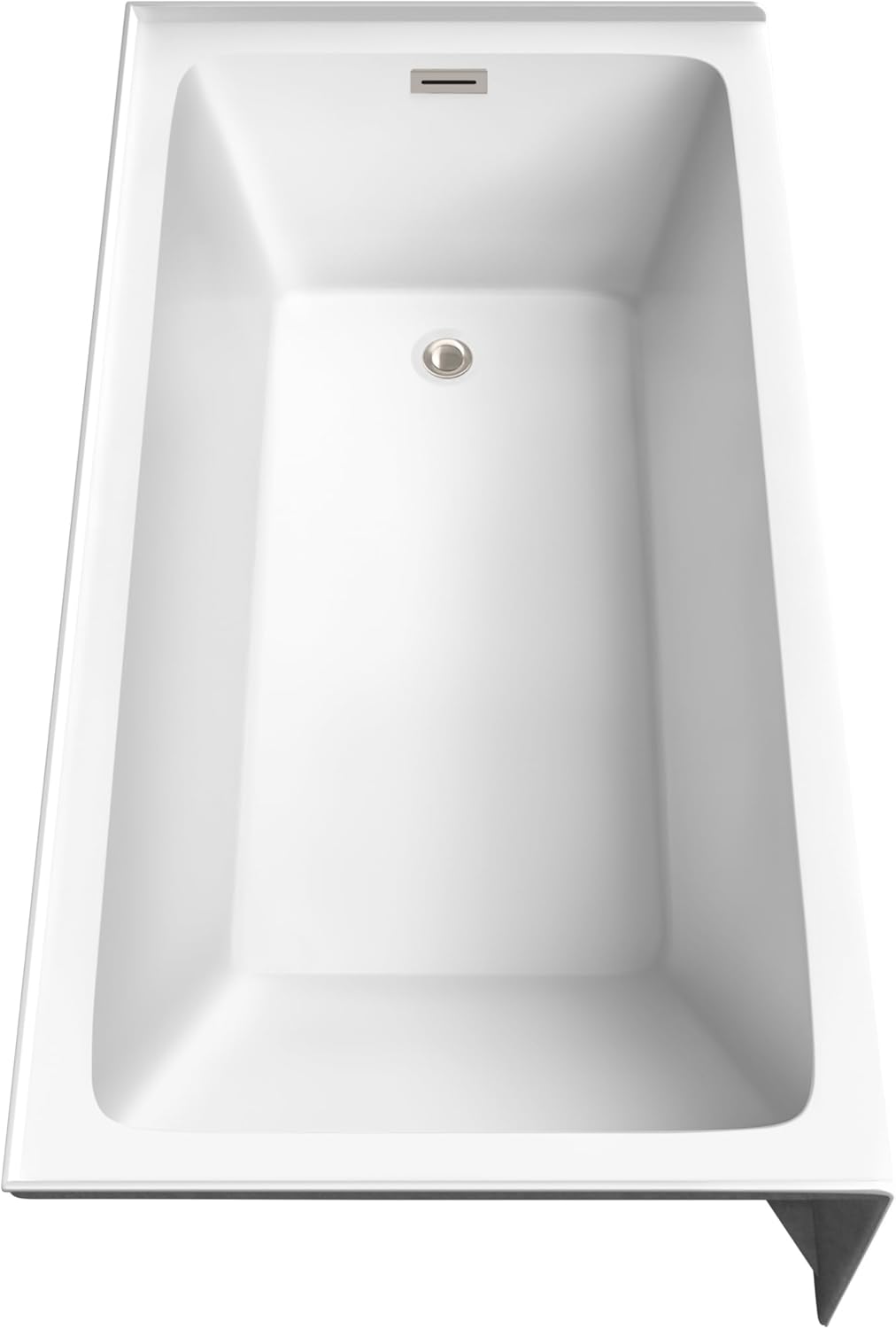 Grayley 60x32x18 Inch Alcove Bathtub in White with Right-Hand Drain and Overflow Trim in Brushed Nickel