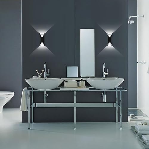 Miniatura 4 de Kawell Lámpara de pared moderna creativa de 10 W, lámpara de pared LED hacia arriba hacia abajo, impermeable, IP65, lámpara de pared de aluminio,