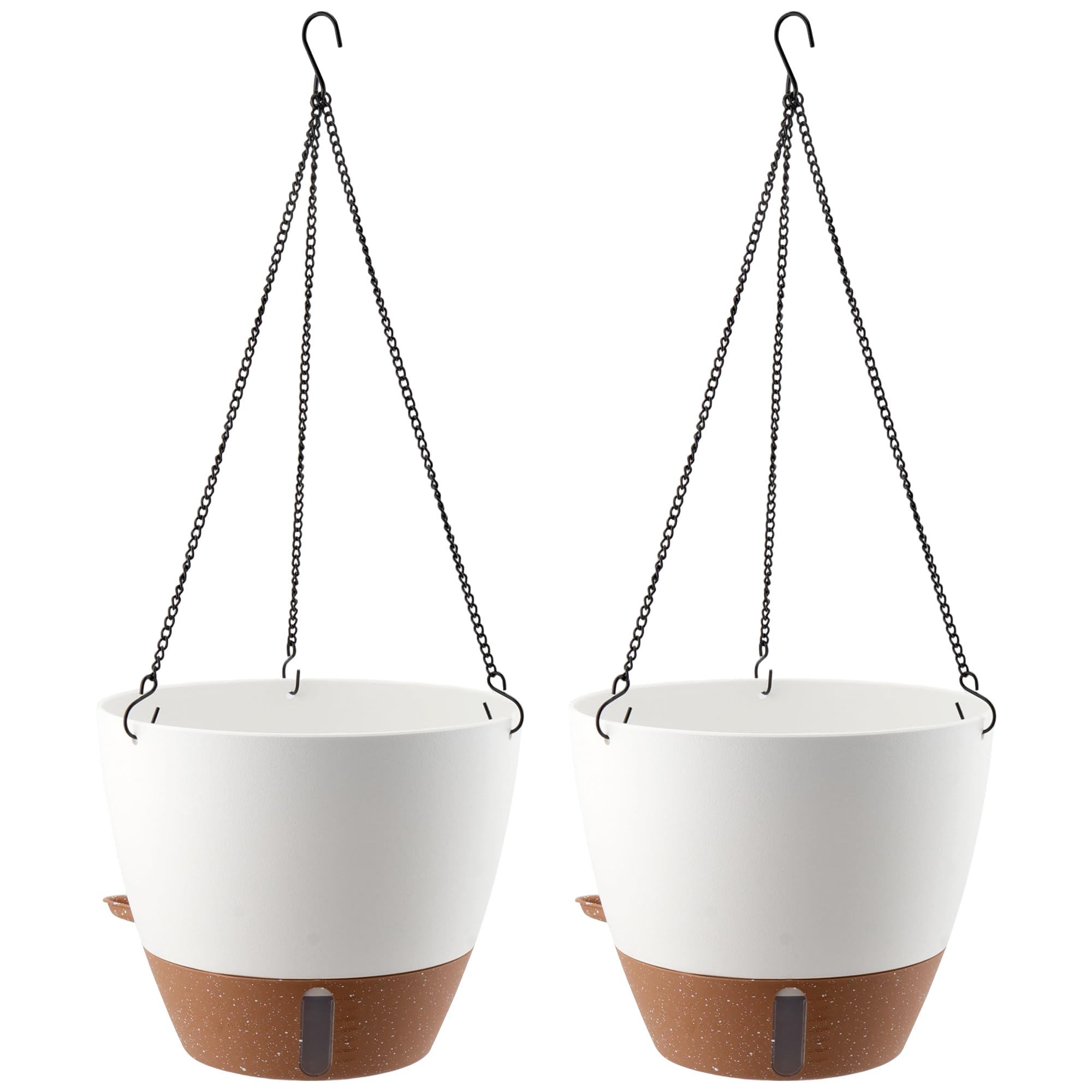 Pot de fleurs à suspendre auto-arrosant plastique lot de 2