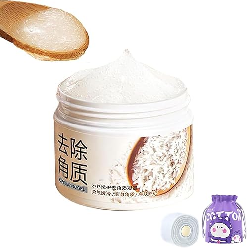 Máscara de arroz lavado, 4.94 oz de arroz lavado facial máscara facial, arroz blanco lavado fuera máscara, arroz suave exfoliante máscara de lavado,
