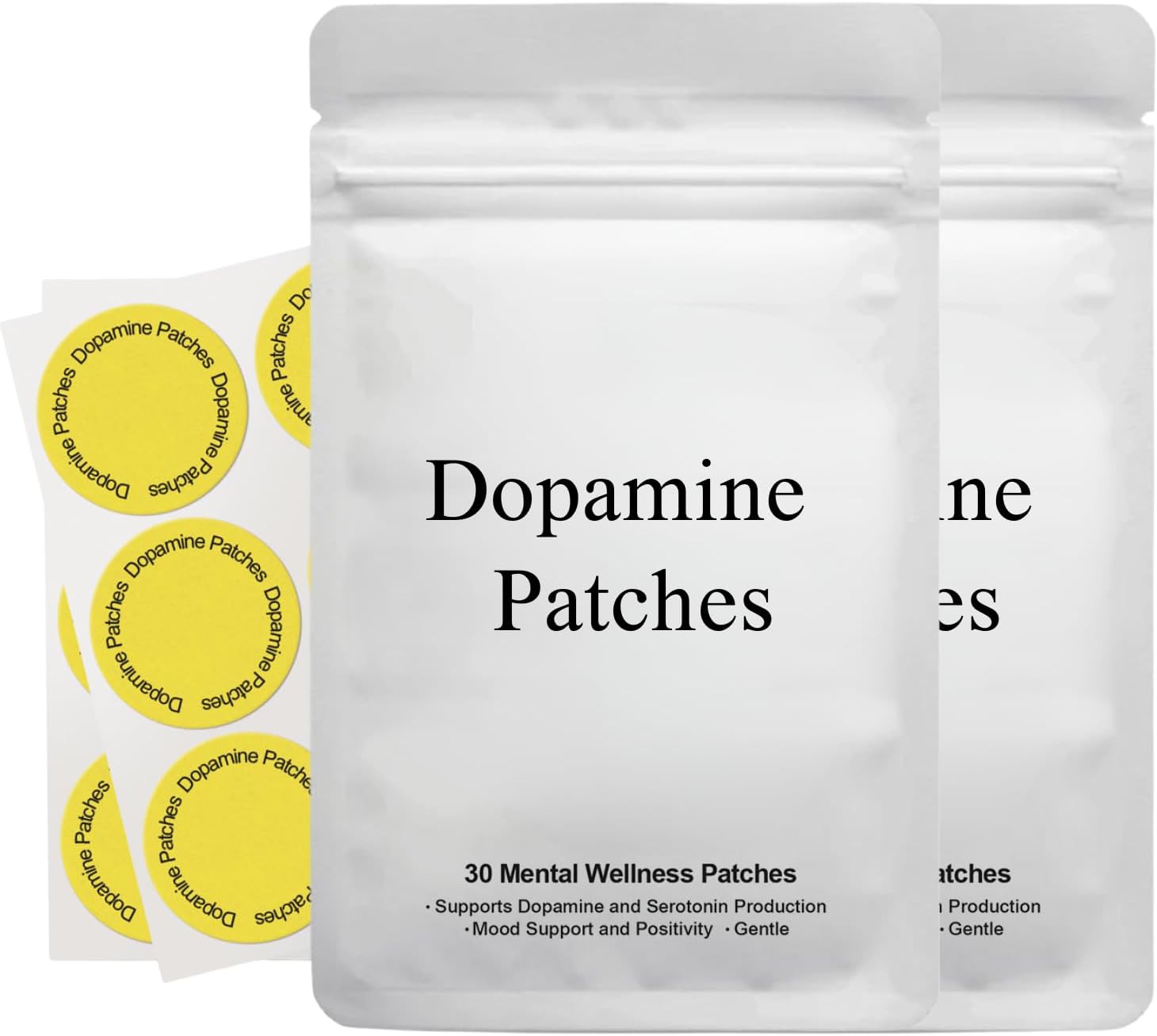 60PCS Dopamine Patches,Mood Boost & Positivity Support,Stress & Anxiety Support,Mood Support Patches,Plant-Based Formula for Skin Hydration&Focus,Daily Use Energy Supplement for Men & Women