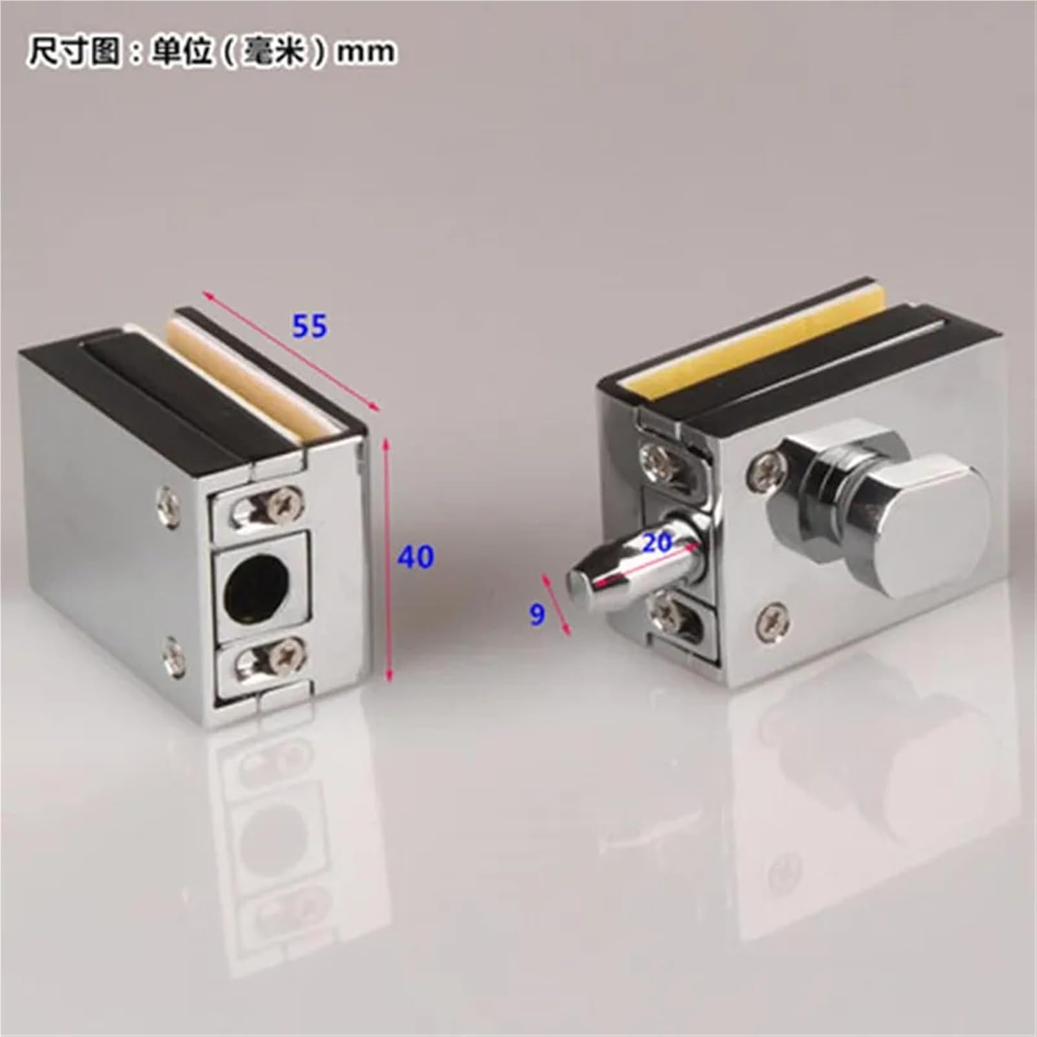 Non Opening Zinc Alloy Thickened Glass Door Bolt Lock (DG3428) 1Pcs(Matt Black Single)