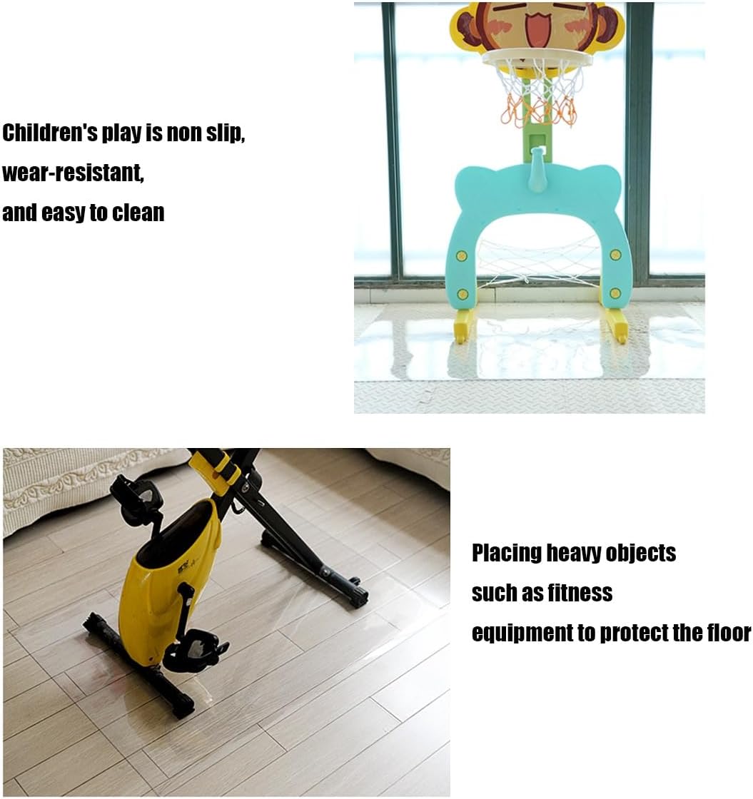 硬材とタイルフロア用クリア透明チェアマット 複数の長方形プロテクターマット 厚さ1mm 40x50cm/40x110cm/70x15