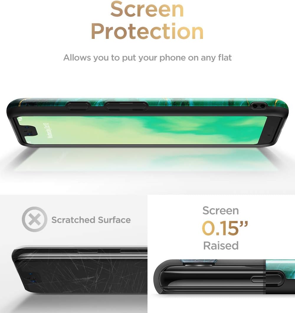 GVIEWIN Marble Google Pixel 3 XL Case, Ultra Slim Thin Glossy Soft TPU Rubber Gel Phone Case Cover Compatible Google Pixel 3 XL Only [Not Compatible with Pixel 3a XL] (Green/Gold)
