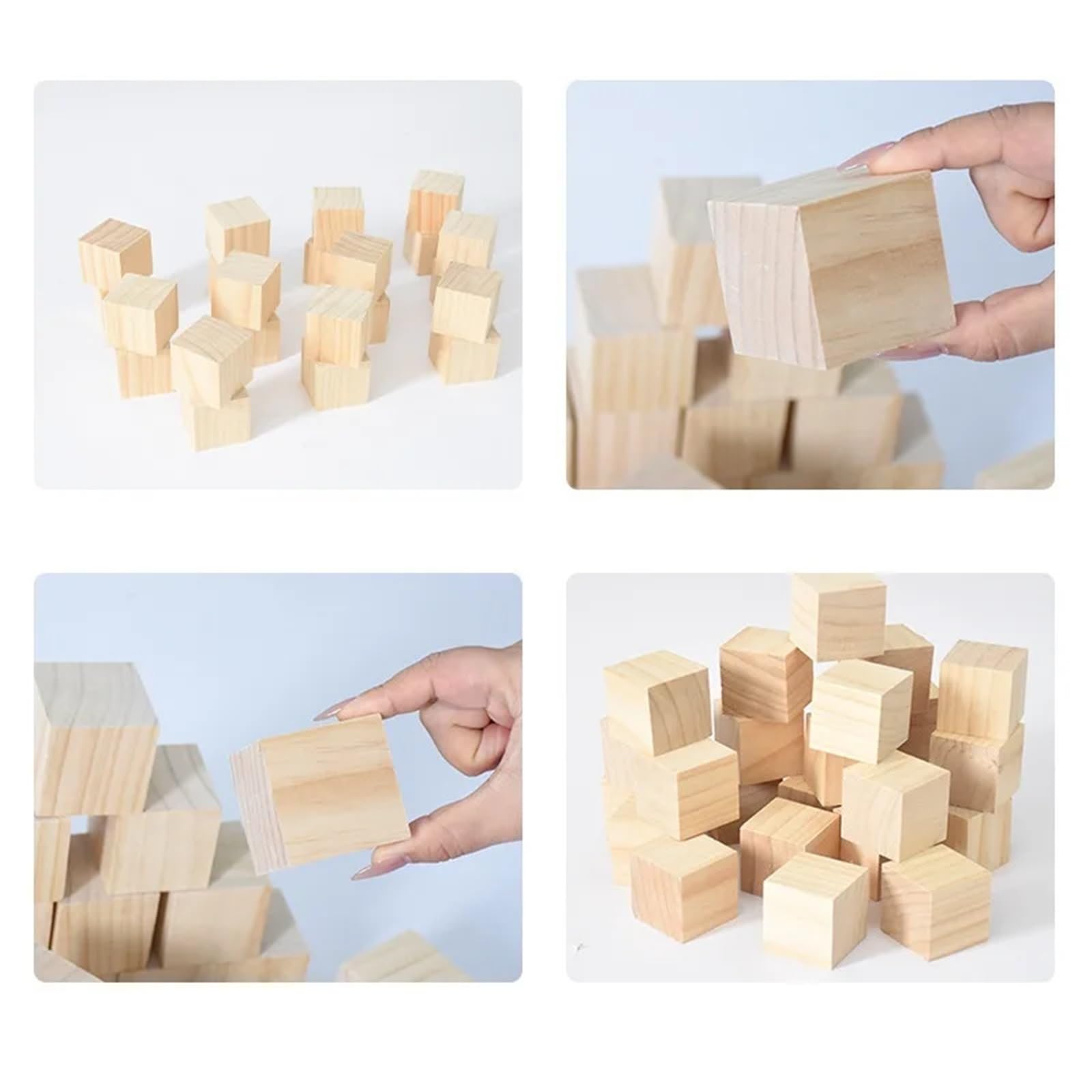 Cubos de madera for manualidades: bloques pino primera calidad, modelos creativos y proyectos hechos a mano(2cm x 20pcs)