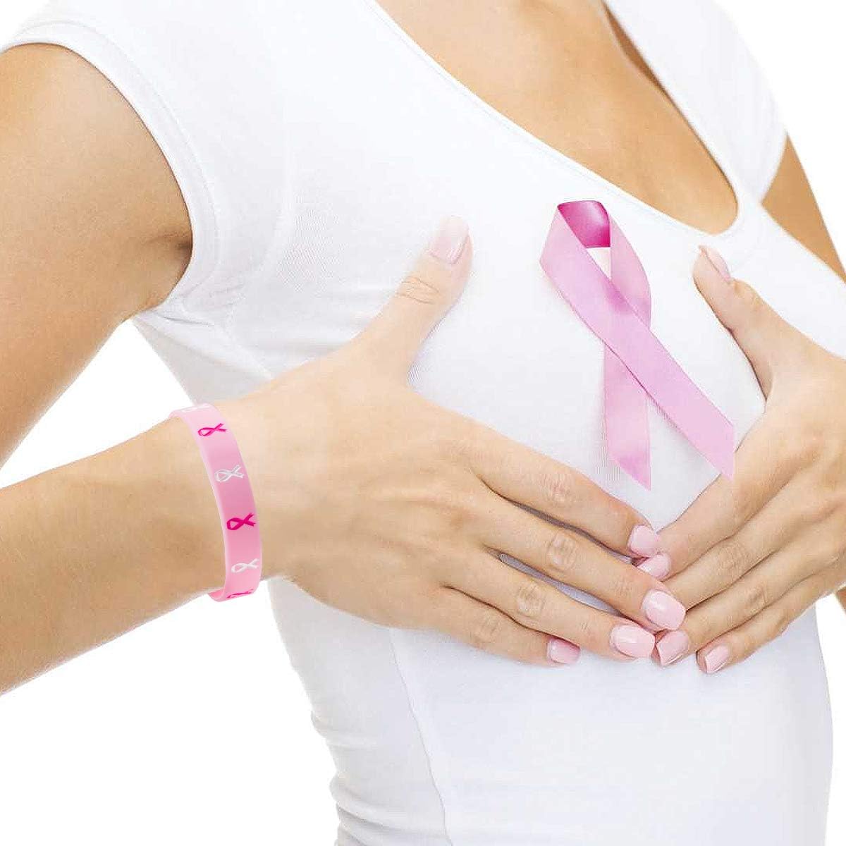 Biubee 48 Pcs Breast Cancer Awareness Accessories Bracelets
