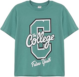 تيشرت برقبة دائرية ضيقة ومقاس كبير للأولاد من ال سي وايكيكي