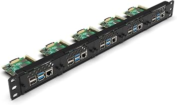 Raspberry Pi 19 inch Rack Mount for 5X Pi 5. Front Removable!
