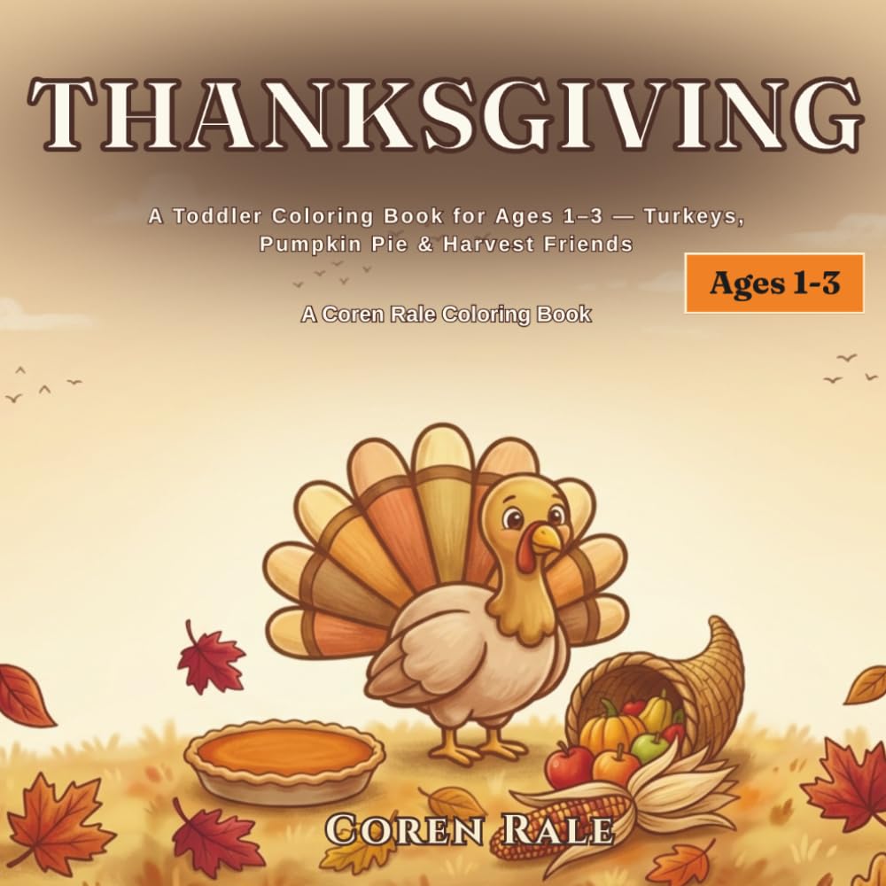 Thanksgiving: A Toddler Coloring Book for Ages 1–3 — Turkeys, Pumpkin Pie & Harvest Friends (Coren Rale Seasonal Coloring Books)
