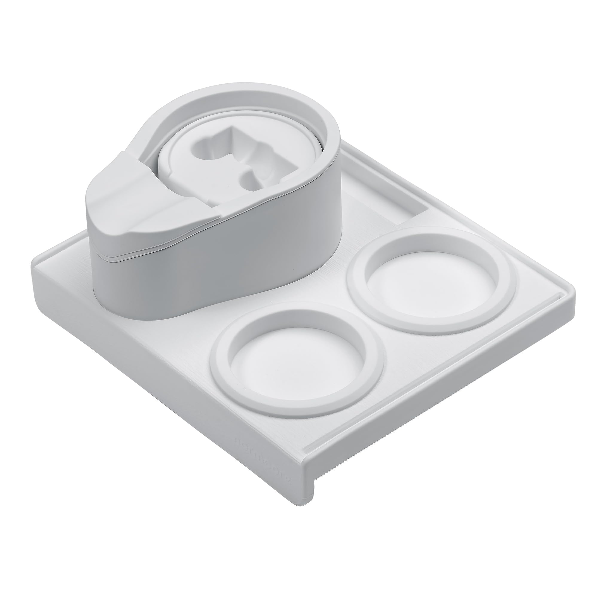 Normcore Tamping Station, 51mm 54mm Compact Tamping Station, Espresso Tamping Mat with Portafilter Stand, Coffee Tamper Mat, Food Grade Non-Slip Silicone, White