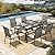 HERA'S HOUSE Patio Dining Set for 6, 7 Piece Table Chairs Set with 6 All Weather High Back Dining Chairs and Extendable Large Surface Metal Table, Outdoor Furniture Dining Set for Lawn, Garden, Porch