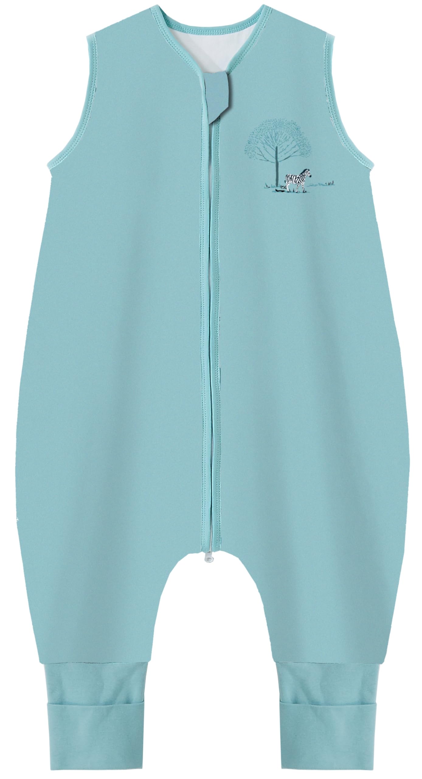 Teechodina Baby Schlafsack mit Füßen 100% reine Baumwolle 1.5 Tog Kinder Ganzjahres Schlafsack mit Beinen kleinkind Schlafanzug für Jungen und Mädchen, 1.5 Tog/Blau, 100cm/Baby Höhe 110-120cm