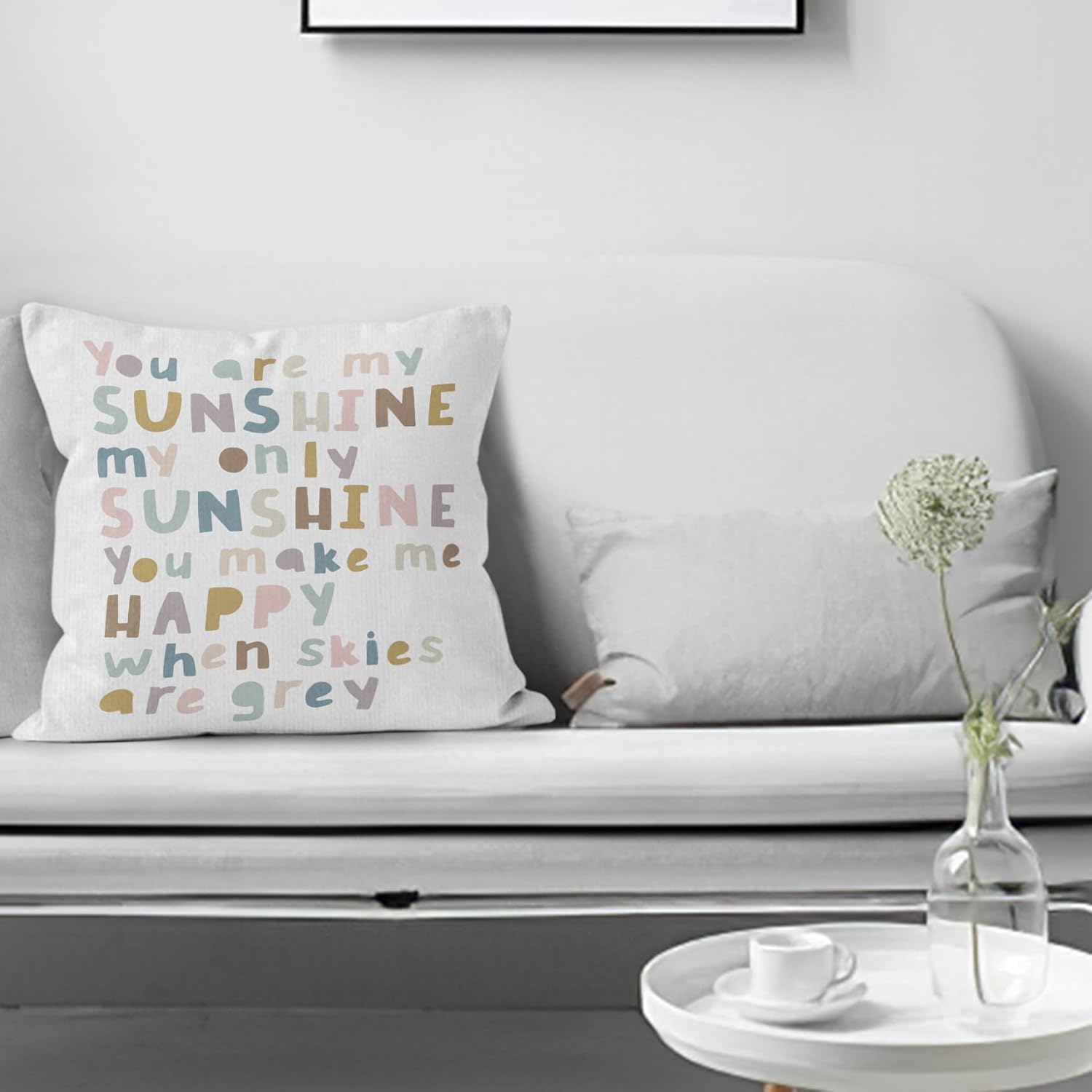 HIWX You are My Sunshine Pillow Cover, You are My Sunshine Inspirational Quote Decorative Pillowcase Throw Pillow Cover 18 x 18 Inch Pillow Case,Boho You are My Sunshine Bed Room Home Dorm Decor - Image 2
