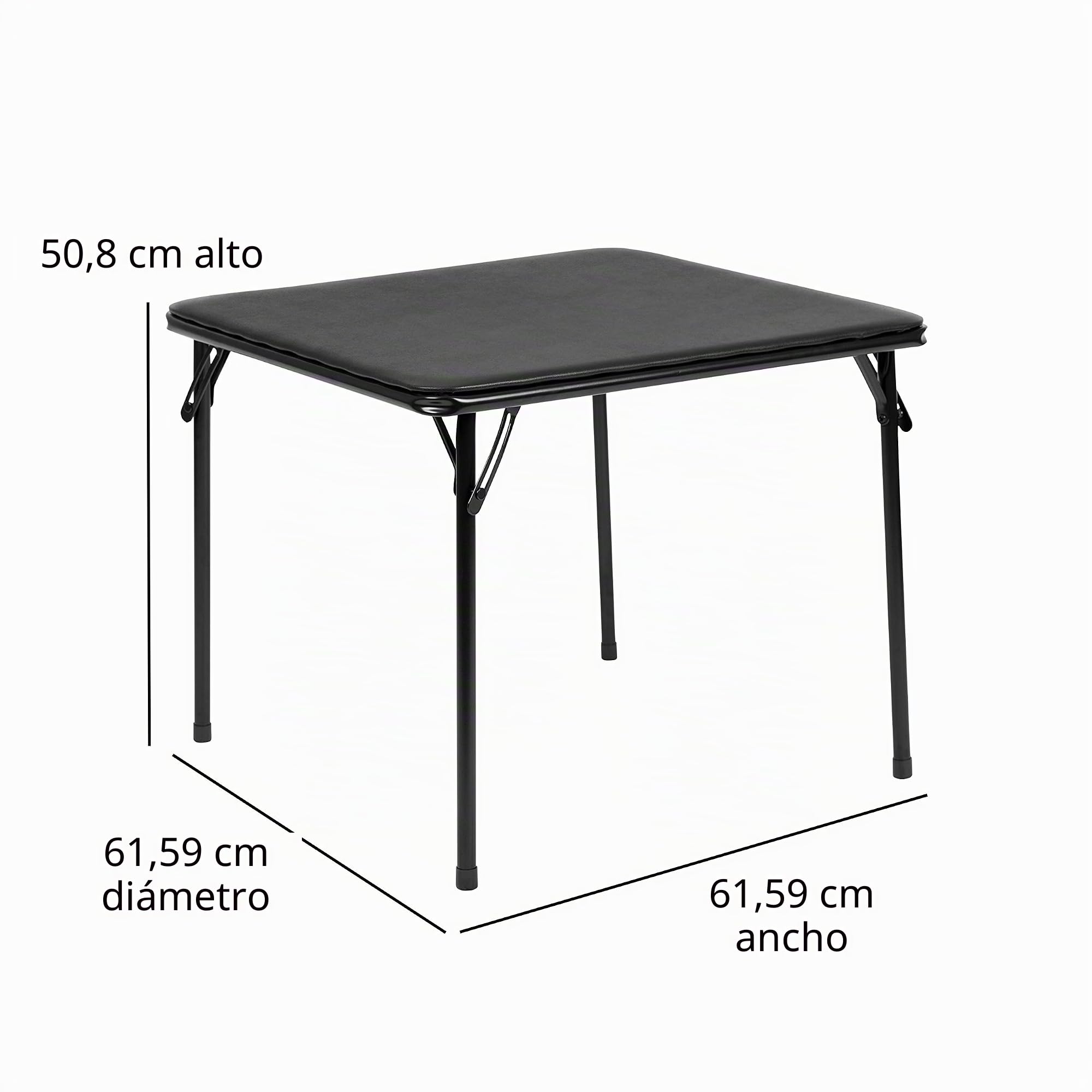 Flash Furniture Mesa Plegable para niños, Vinilo, Negro, 24 Pulgadas de Ancho x 24 Pulgadas de Profundidad x 20.2 Pulgadas de Alto