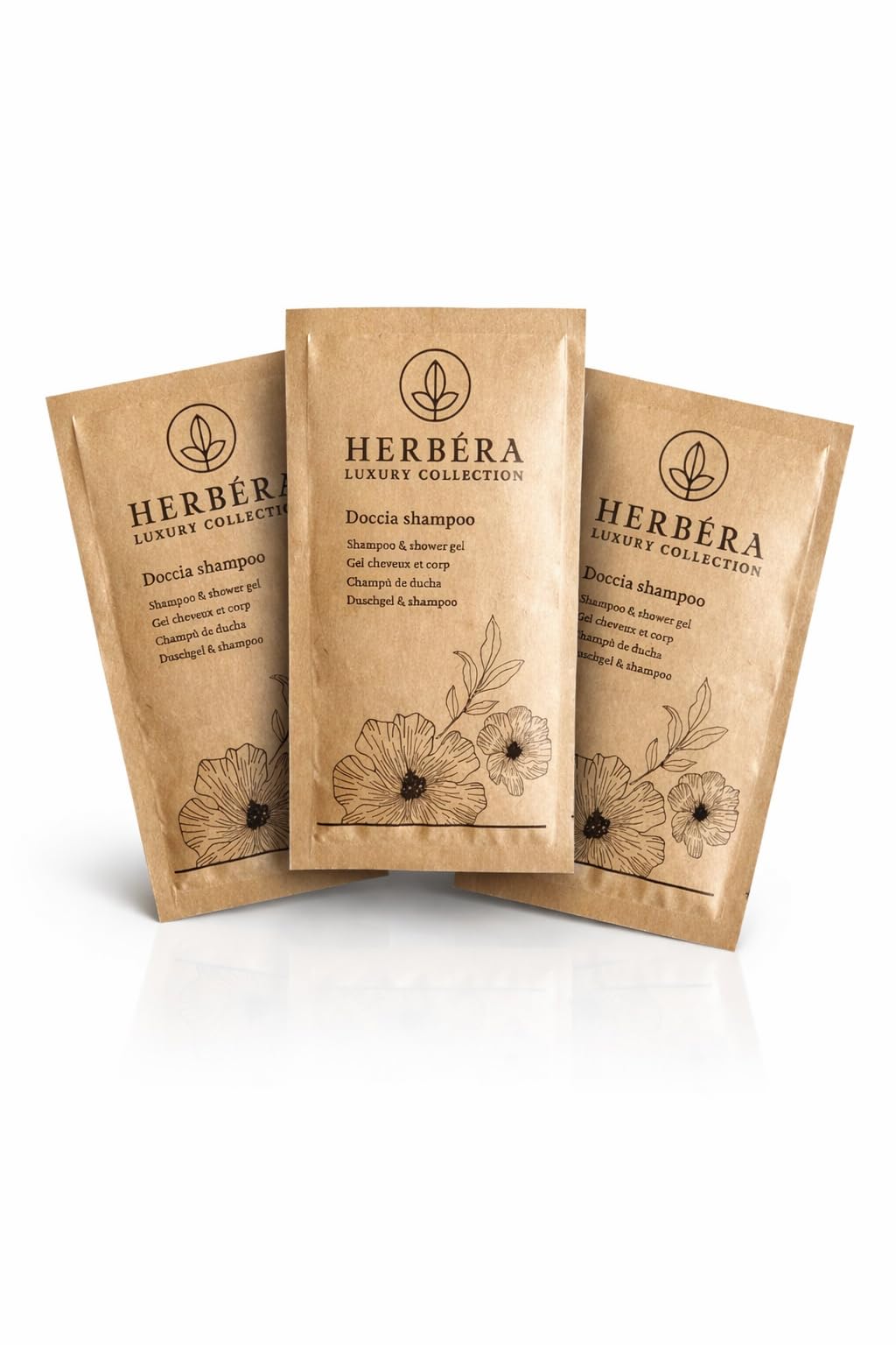 Crema corpo HERBERA Green in Bustina Flow Pack Green 10 ml, Conf. 500 pz - Linea cortesia Hotel - monouso, monodose