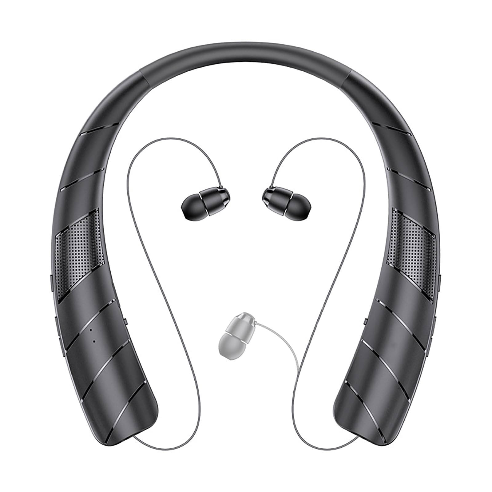 Neckband - Auriculares Bluetooth 5.3 retráctiles para deportes, música, batería de larga duración, para correr, deportes, inalámbricos, estéreo, bajos, con micrófono, auriculares para correr