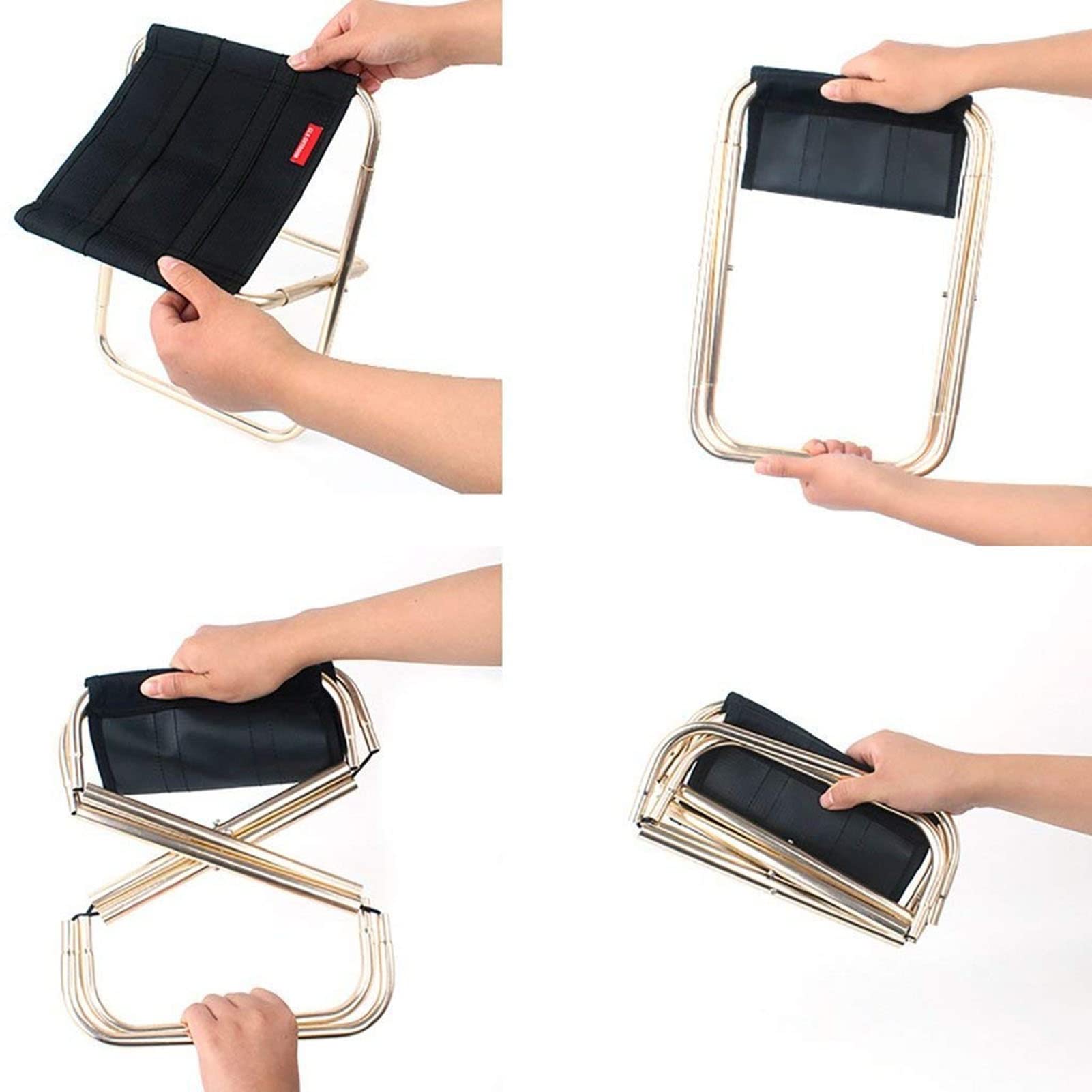 Sgabello Pieghevole da Viaggio da 2 Pezzi - Supporto per Valigia - Portavaligie Pieghevole in Alluminio per Hotel/Camera da Letto, Portapacchi Portatile in Pelle PU, per Casa, Camera da Letto