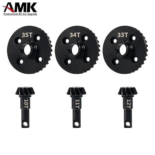 Miniatura 7 de Metal TRX4 engranaje cónico sobremarcha eje inferior 11T-34T engranajes diferenciales helicoidales anillo piñón conjunto para 110 RC Crawler Car