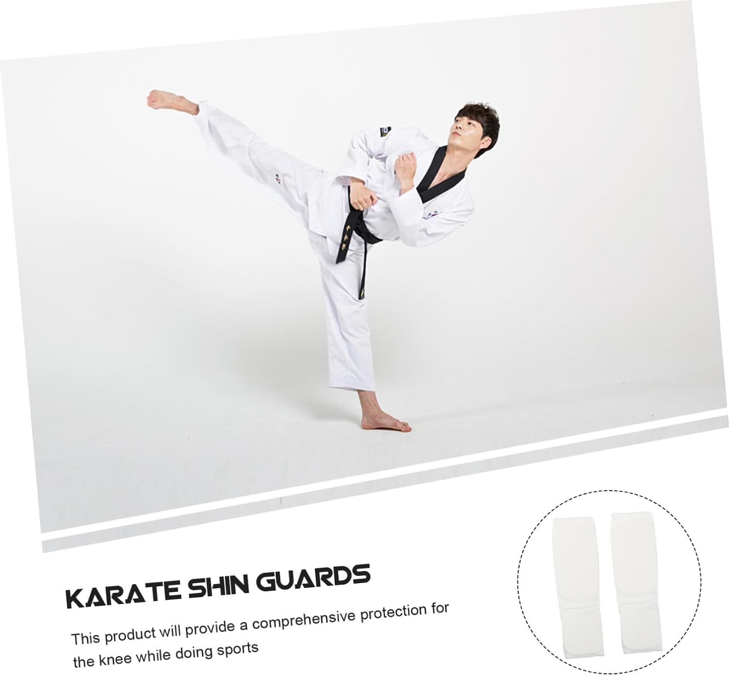 Zerodeko Breathable Supple Shin Pads Calf Guard Protective Gear for Adults Comfortable Martial Arts Taekwondo Kickboxing Karate Sparring Training with Full Leg Coverage