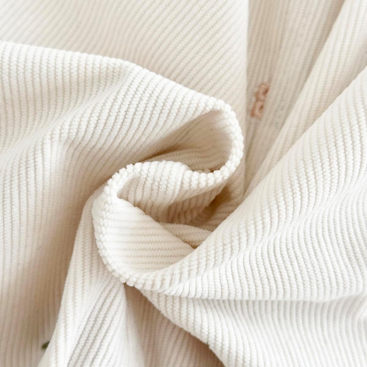 Baby Girl Overalls Corduroy with Floral Embroidery,Beige Toddler Jumpsuit Romper,Soft Overall for Girls (6 Months-3T) - Image 9