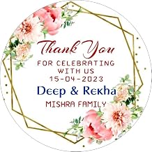 Customized Thank You Stickers for Return Gift Birthday Baby Shower Wedding Anniversary Kids Bday Party Return Gift Sticker Size 70 mm 40 Sticker