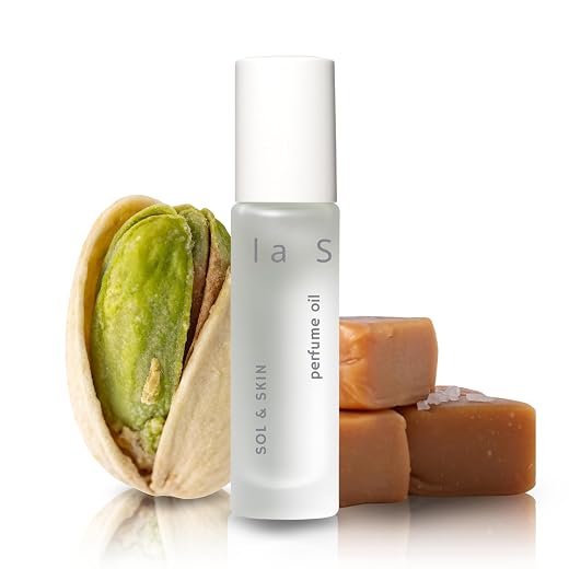Tropical Vacation Roll On Perfume Oil For Women – Pistachio, Salted Caramel, Vanilla Summer Fragrance For Travel, Gourmand Dessert-Inspired Rollerball – 10Ml