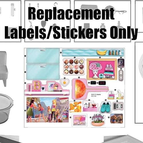 Miniatura 2 de Piezas de repuesto para Barbie 3-Story Townhouse Playset - DLY32  Calcomanías de repuesto - Hoja de etiquetas