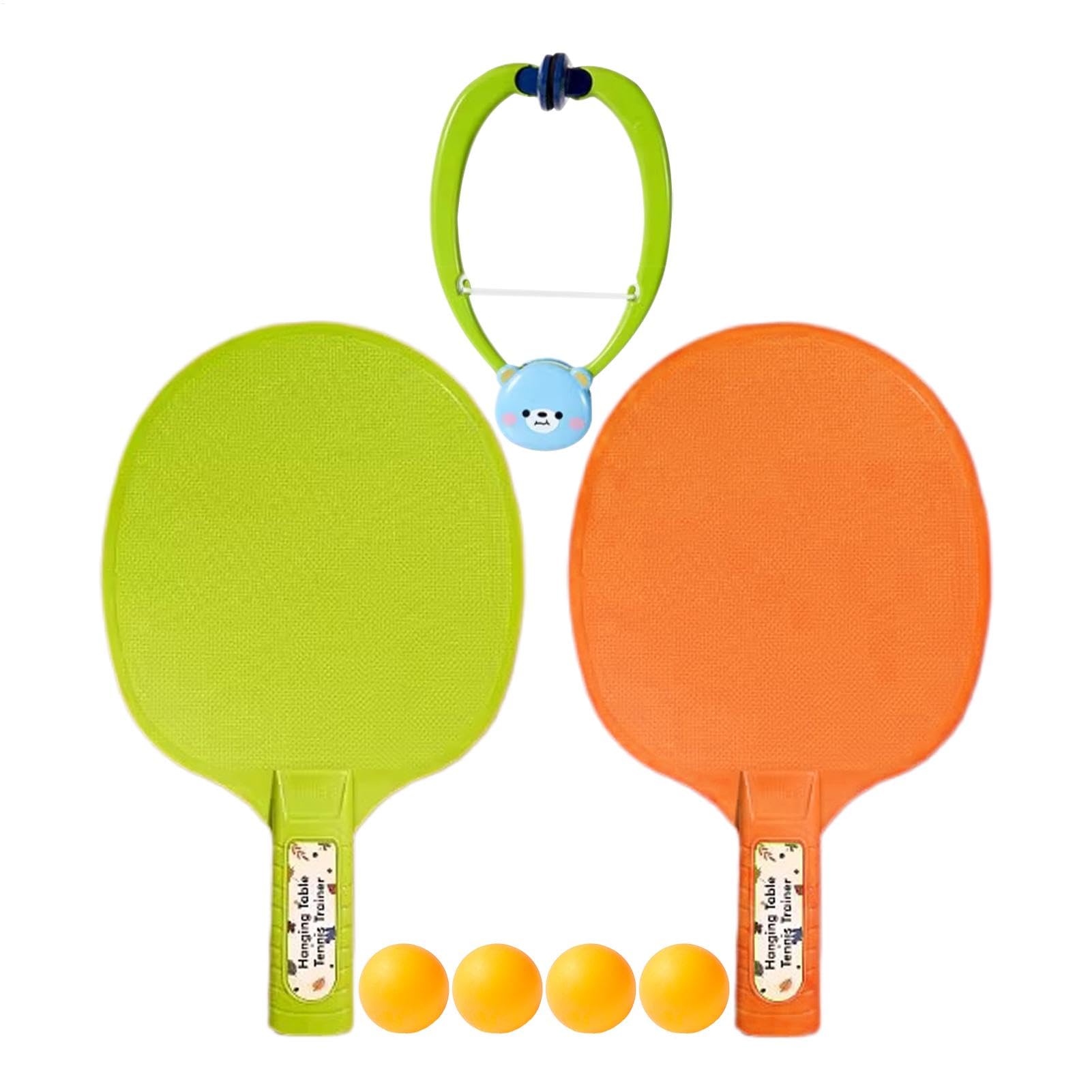 Door PingPong Game, Doorway Pings Pong Set, Hanging Table Tennis Trainer Kit, Adjustable Doorway Game PingPong Trainer with Racket and Balls, Doorway Pings Pong Game, 7 Piece Door Pings Pong Set