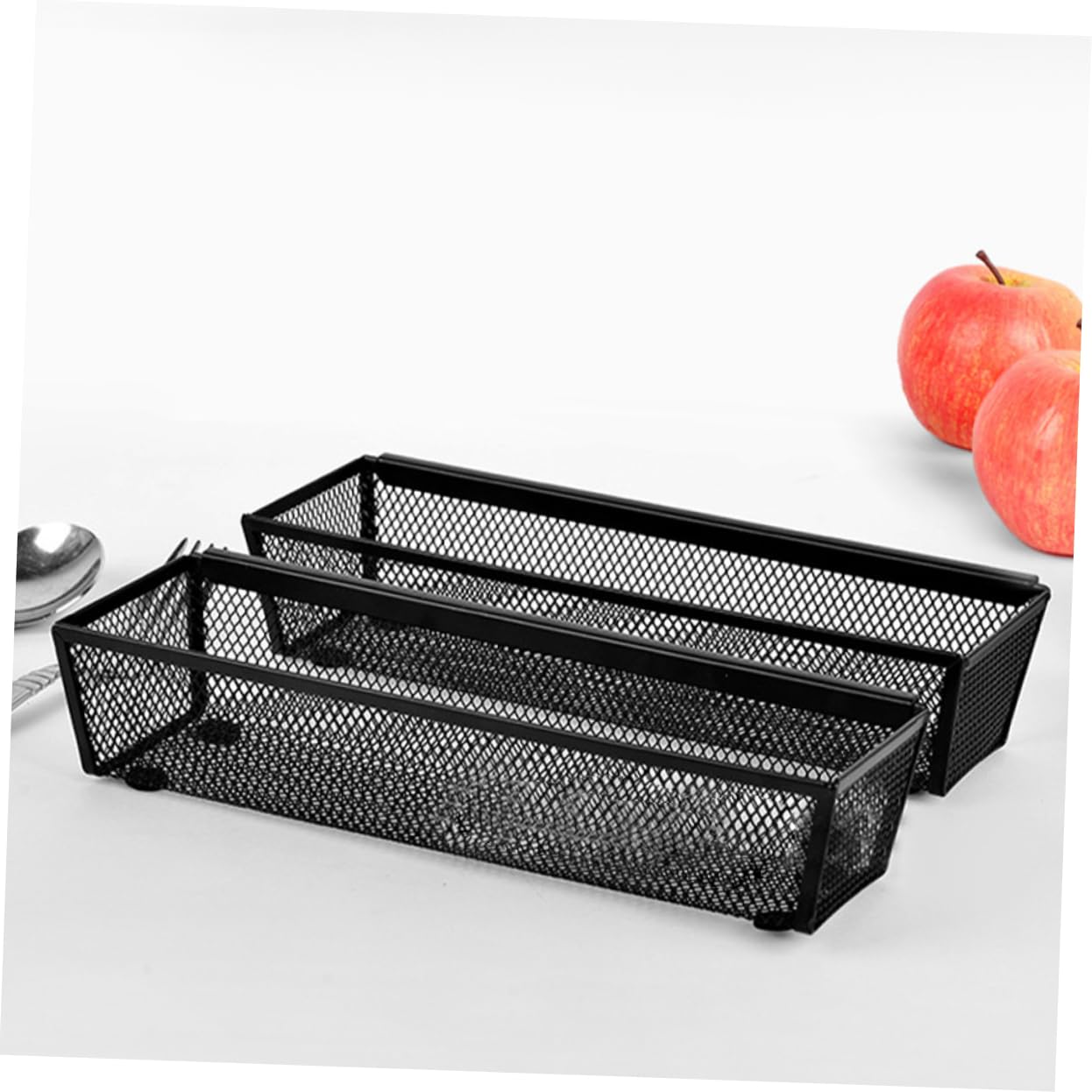 COLLBATH 6kawałki Organizer Do Sztućce z Metalowej z Złącznymi Ramionami Praktyczny Koszyk Sztućce Do Kuchni i Biura Oszczędzający Miejsce Widelce Łyżki i Noże