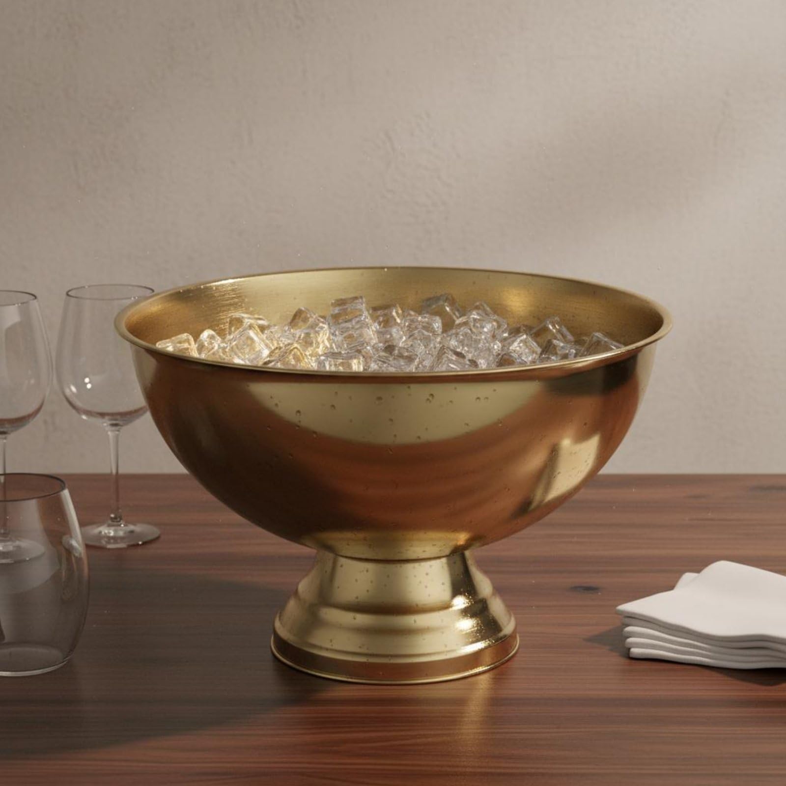 Coppa Champagne Vaso Bicchiere Contenitore Costruito in Acciaio Inox 304 con Ampio Spazio per Bottiglie E Ghiaccio Adatto a Bar Ristorante Eventi Speciali, Oro