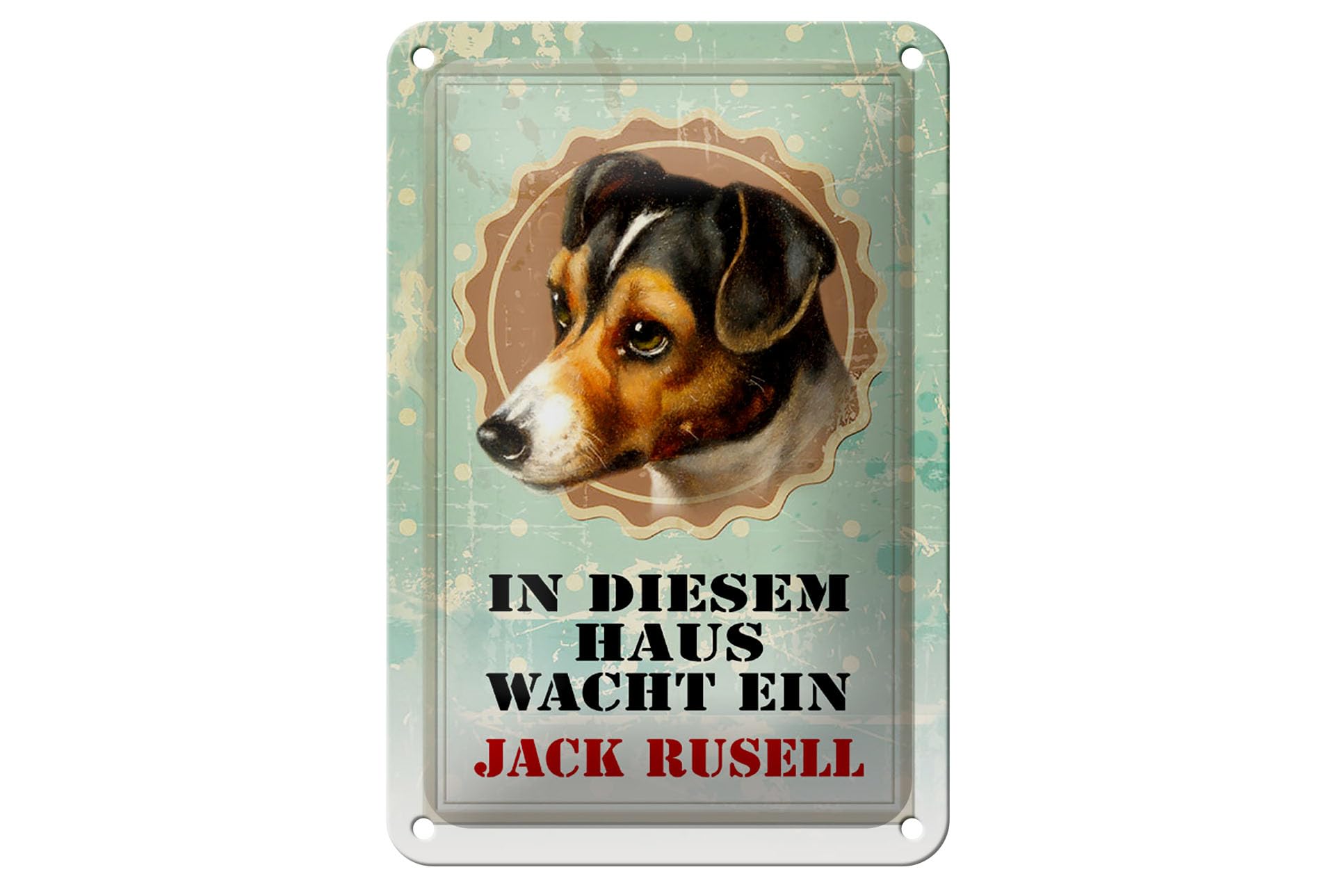 mrdeco Plaque en métal bombée - 12 x 18 cm - Motif chien
