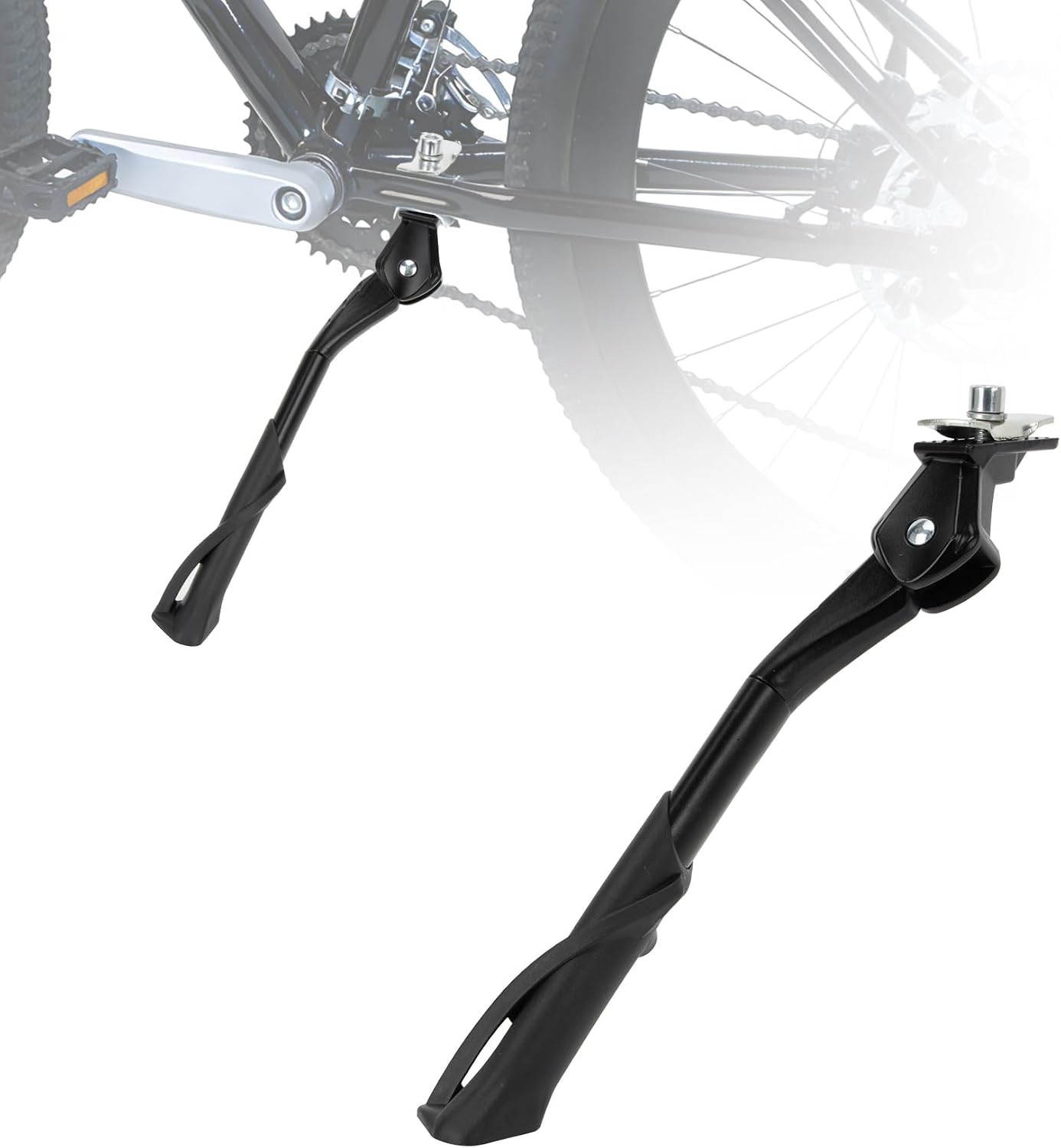 Center Mount Bike Kickstand 24"-29", PSLER Adjustable Kickstand Non-Slip Bicycle Leg Kick Stand Fit for Mountain Bike Racing Bike Road Bike Adult Bikes