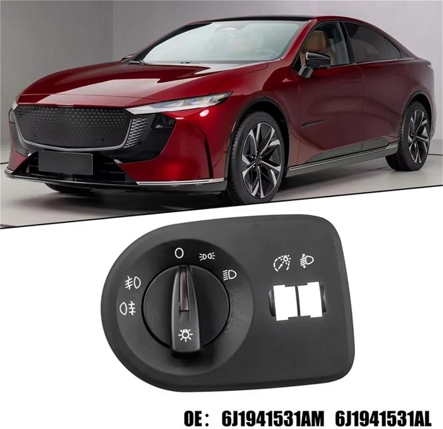 Car Headlight Switch, Car Headlight Fog Light Switch for SEAT 6J1941531AL 6J1941531J 6J1941531AM Control