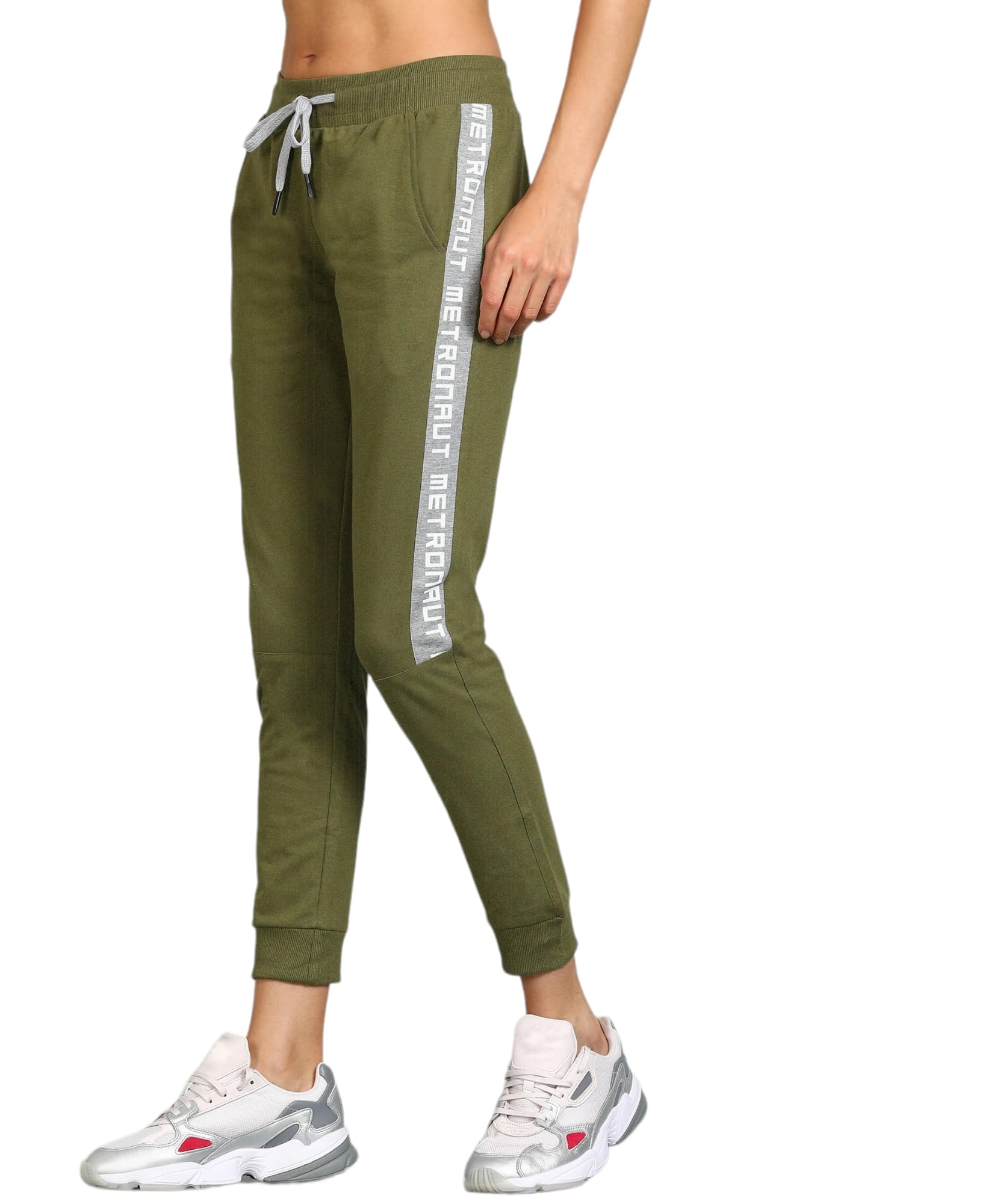 WROGN Women's High Rise Solid Slim Fit Joggers Track Pant in neutral