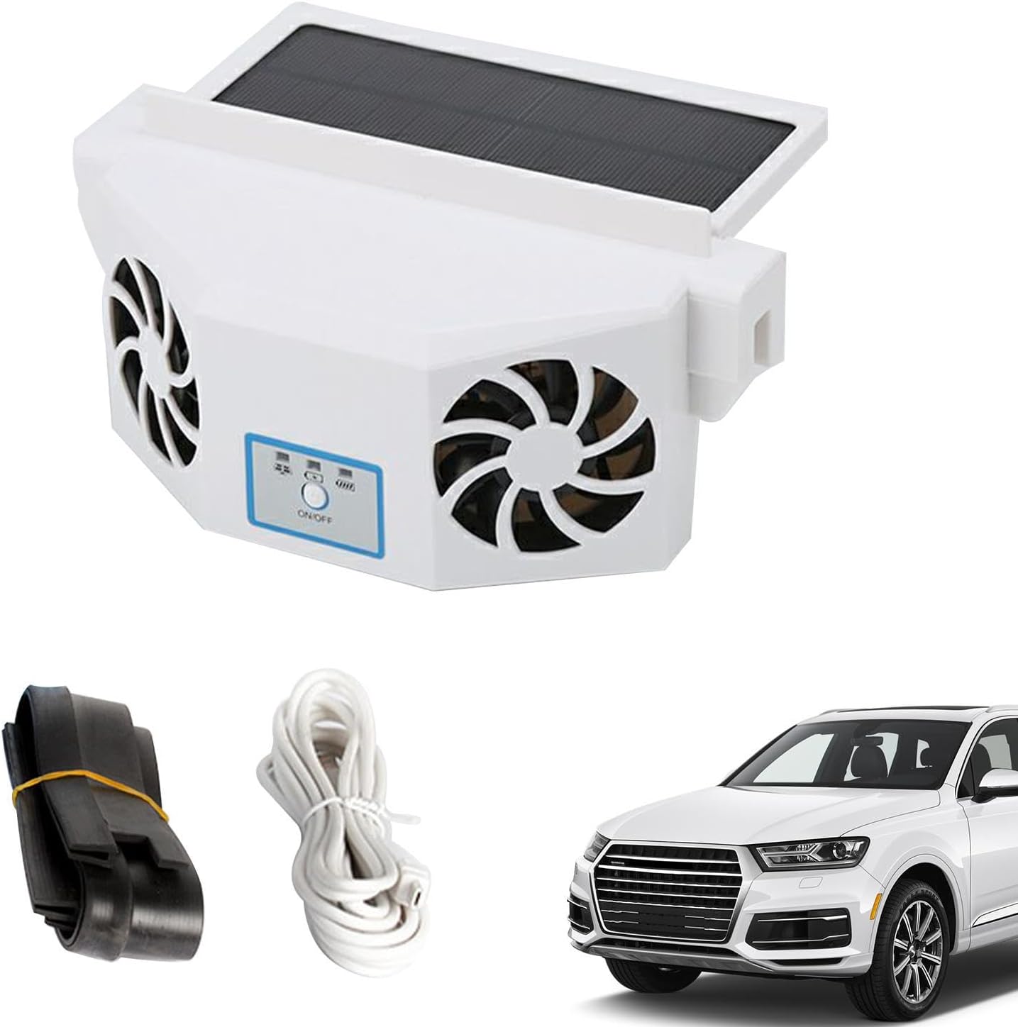 MEFFEE Car Exhaust Fan, Abs Material Solar Powered Car Air Vent Exhaust