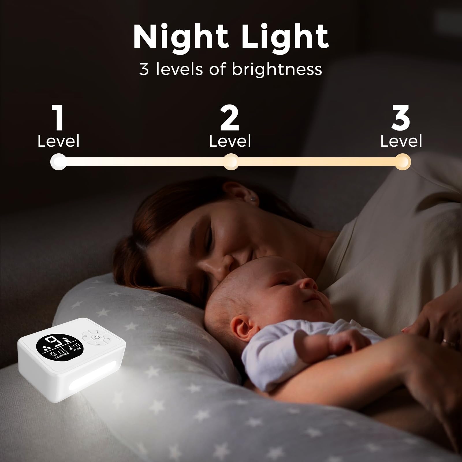 Aspirador nasal para bebé, ventosa nasal con 9 niveles de succión, succión eléctrica para mocos, 3 niveles de luz nocturna y función calmante de rimas infantiles, puntas de silicona de grado